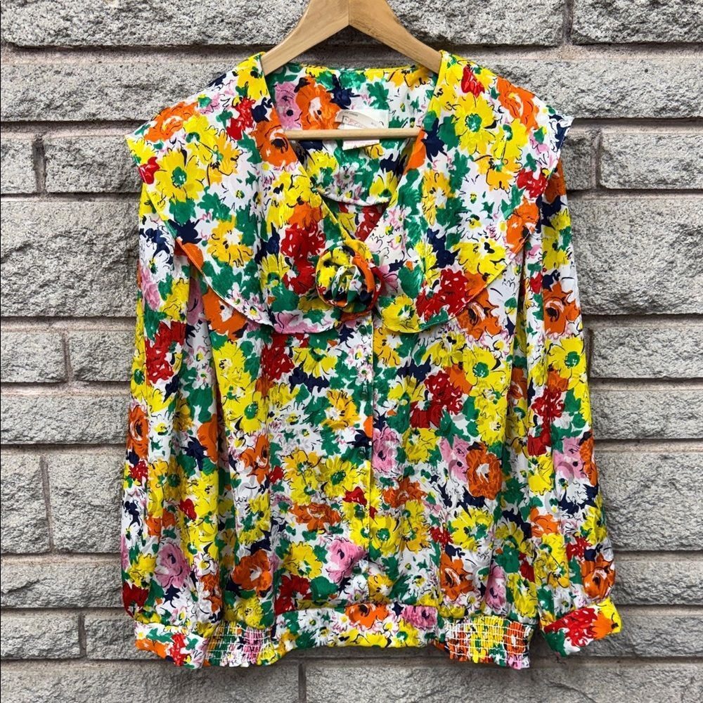 Vintage Floral Multicolor Women's Blouse